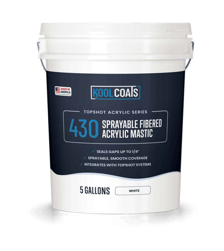 TS-430 TopShot Sprayable Fibered Acrylic Mastic